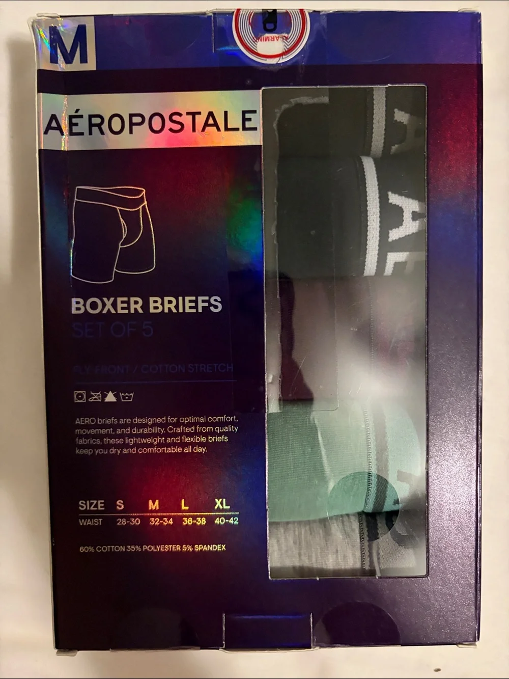 Aeropostale Men's Black Boxer Briefs 5-Pack